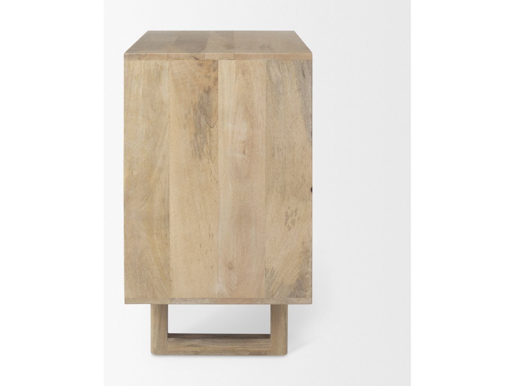 36L x 18W x 31H Light Brown Wood w/ Cane 2 Door Accent Cabinet - image 4
