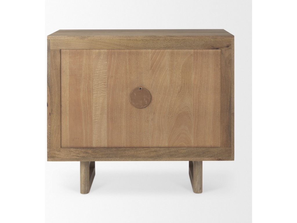 36L x 18W x 31H Light Brown Wood w/ Cane 2 Door Accent Cabinet - image 5