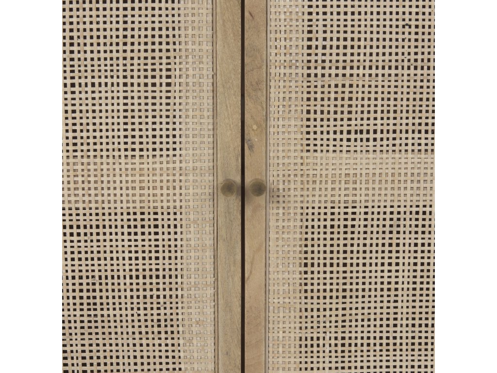 36L x 18W x 31H Light Brown Wood w/ Cane 2 Door Accent Cabinet - image 8