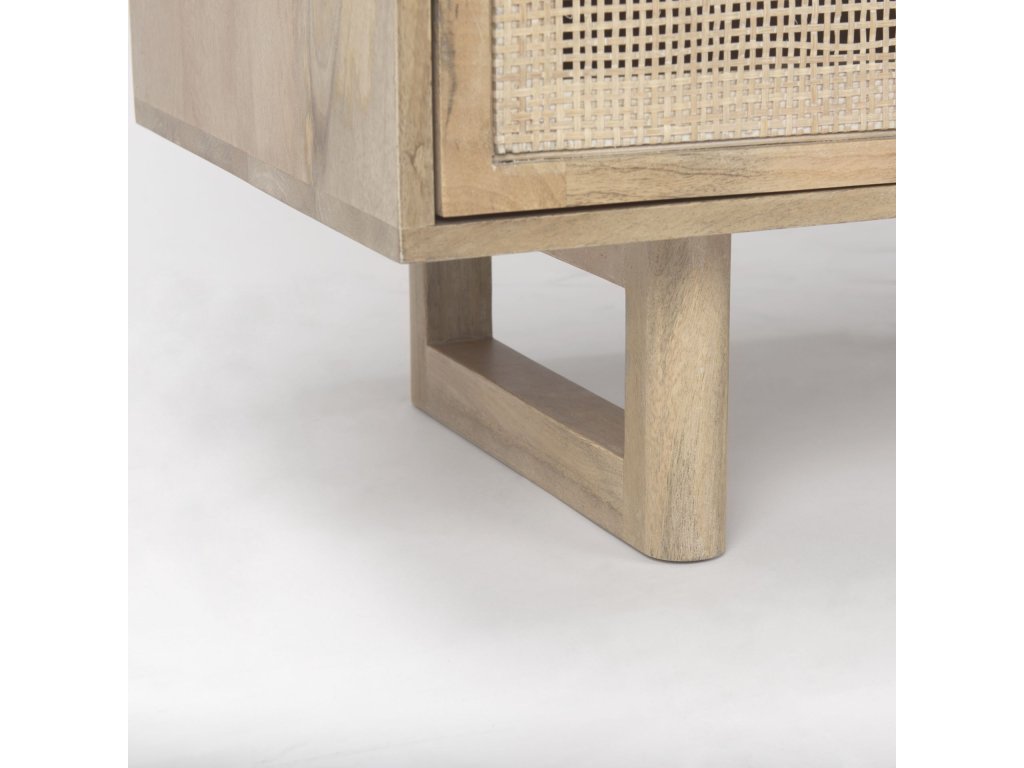 36L x 18W x 31H Light Brown Wood w/ Cane 2 Door Accent Cabinet - image 10