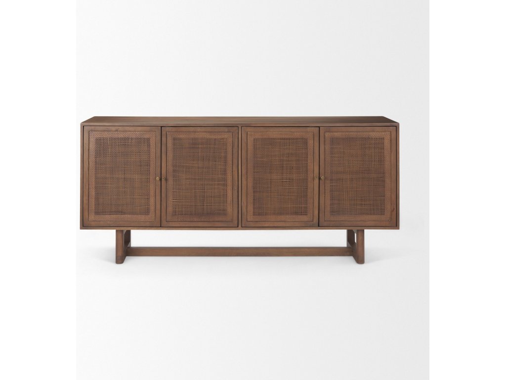 Medium Brown Solid Wood w/Cane Sideboard - image 2