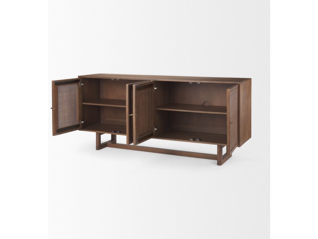Medium Brown Solid Wood w/Cane Sideboard - image 3