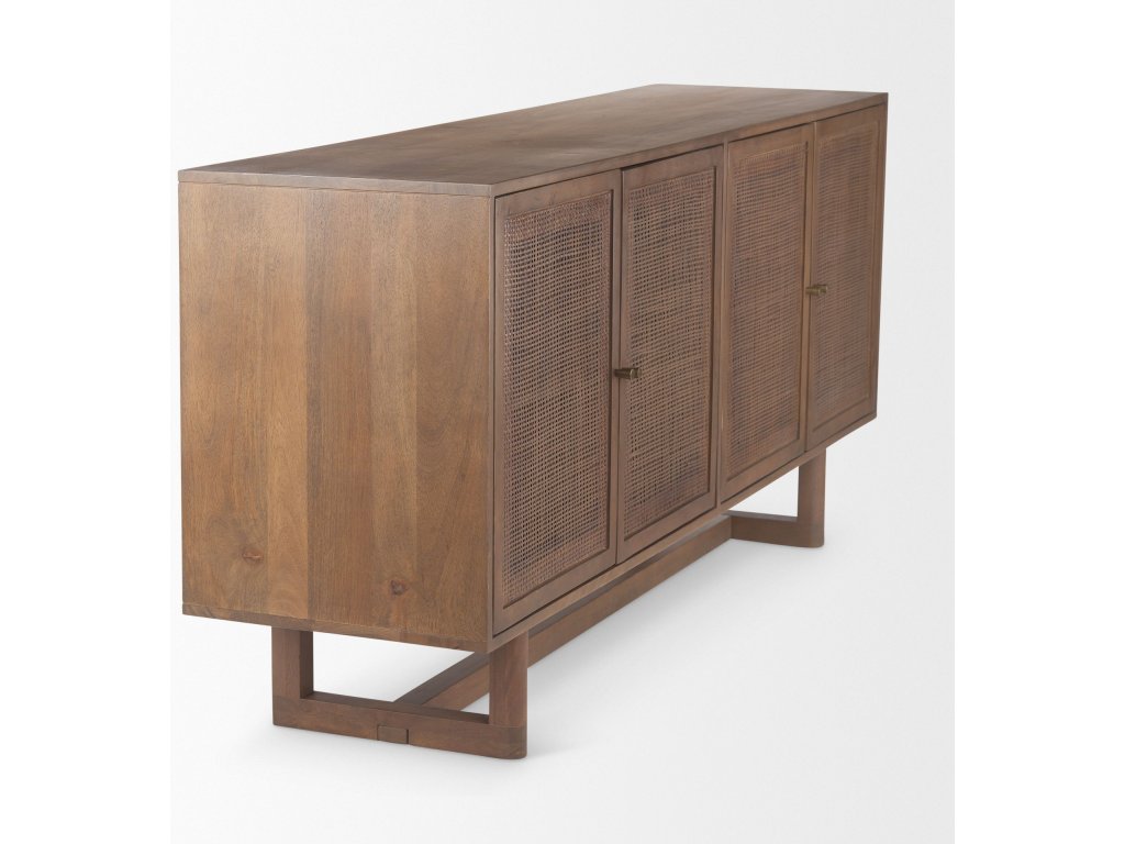 Medium Brown Solid Wood w/Cane Sideboard - image 6