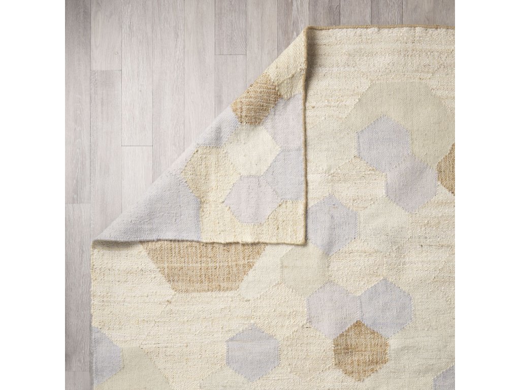 5X8 Cream Multi-Colored Honeycomb Pattern Area Rug - image 2