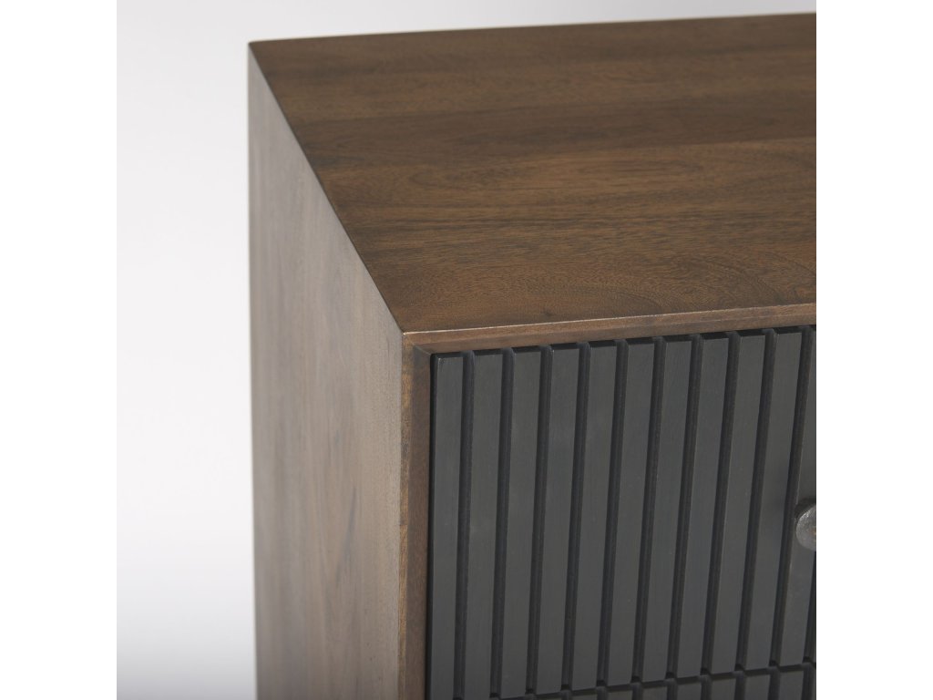 35.5L x 18.0W x 31.0H Medium Brown Wood w/Black Metal Frame 3 Drawer Accent Cabinet - image 6