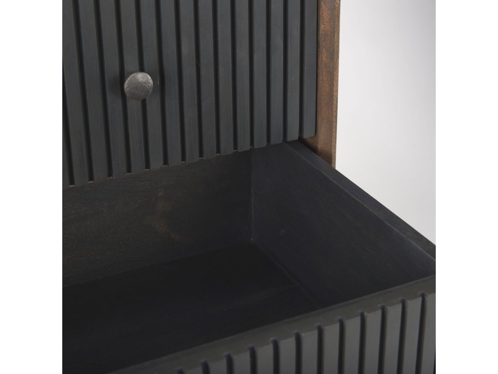 35.5L x 18.0W x 31.0H Medium Brown Wood w/Black Metal Frame 3 Drawer Accent Cabinet - image 8