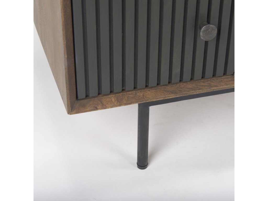 35.5L x 18.0W x 31.0H Medium Brown Wood w/Black Metal Frame 3 Drawer Accent Cabinet - image 10