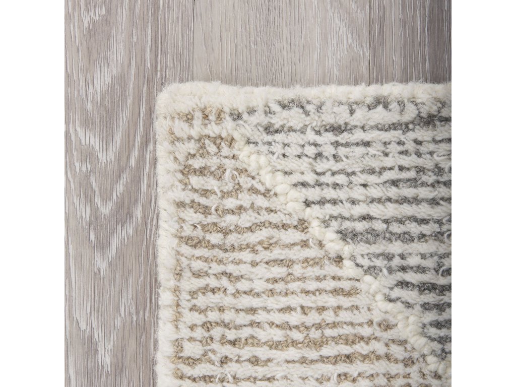 9X12 Neutral Geometric Patterned Wool Area Rug - image 3