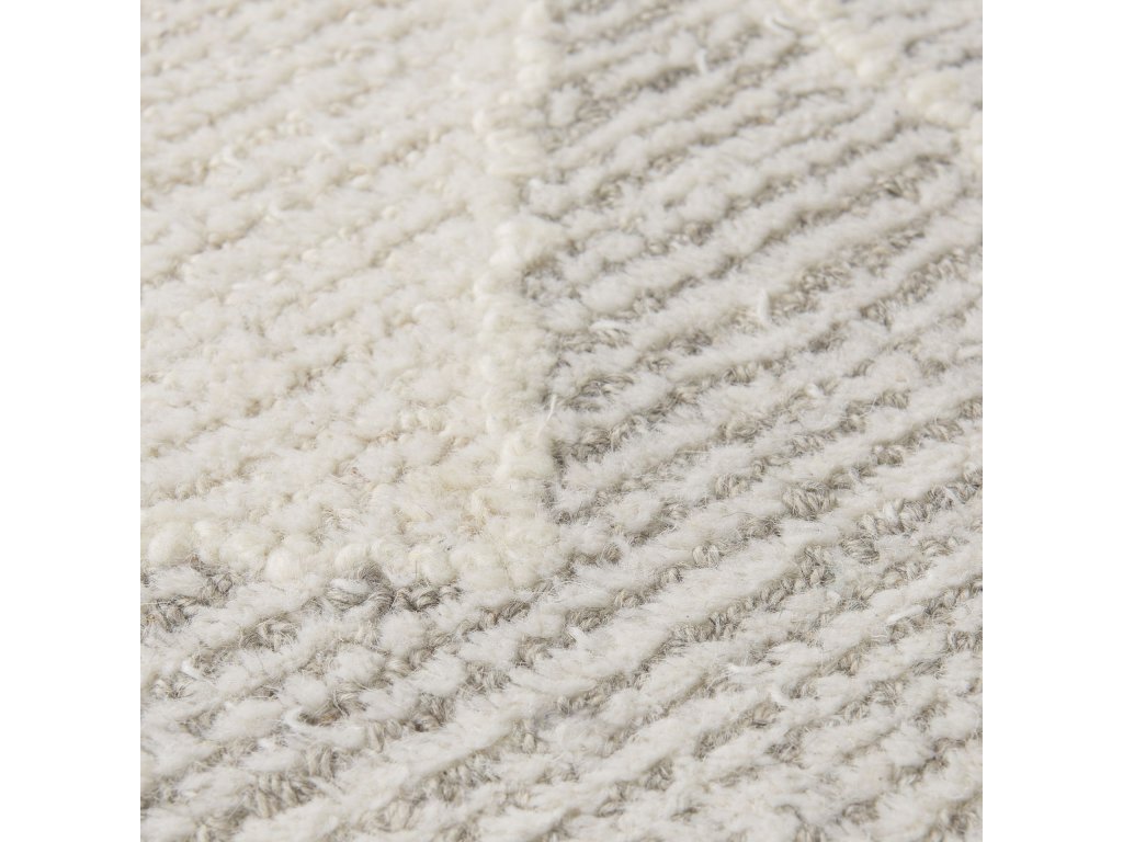 9X12 Neutral Geometric Patterned Wool Area Rug - image 6