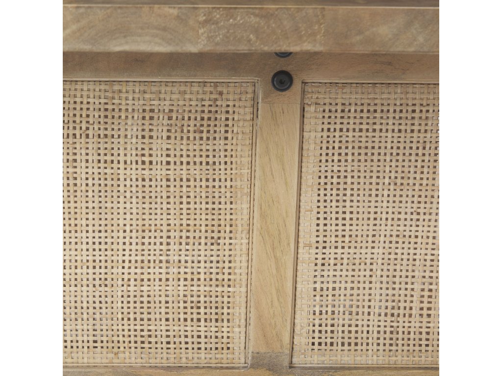 42" Square Light Brown Wood w/ Cane Coffee Table - image 7