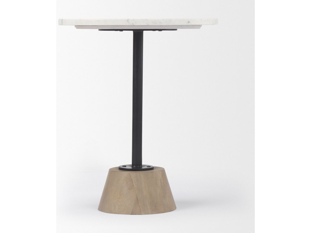 Marble Top Pedestal End/Side Table - image 2