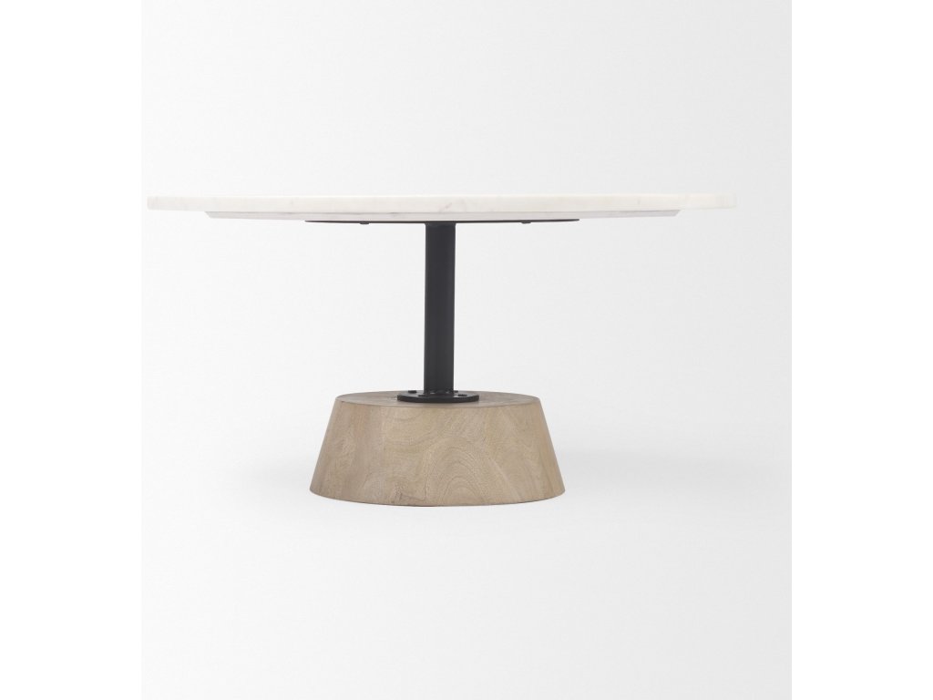 Marble Top Pedestal Base Round Coffee Table - image 3