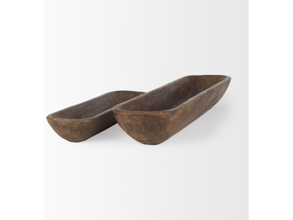 Set of 2 Extra Large Medium Brown Reclaimed Wood Trays - image 3