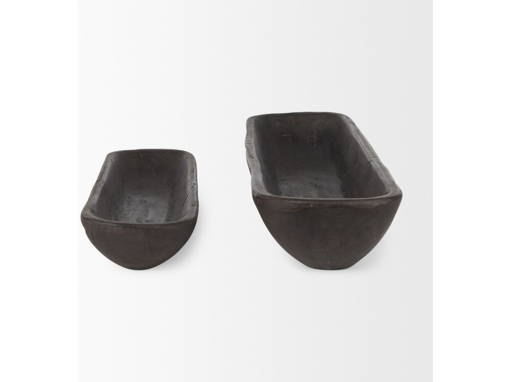 Set of 2 Extra Large Black-Brown Reclaimed Wood Trays - image 2