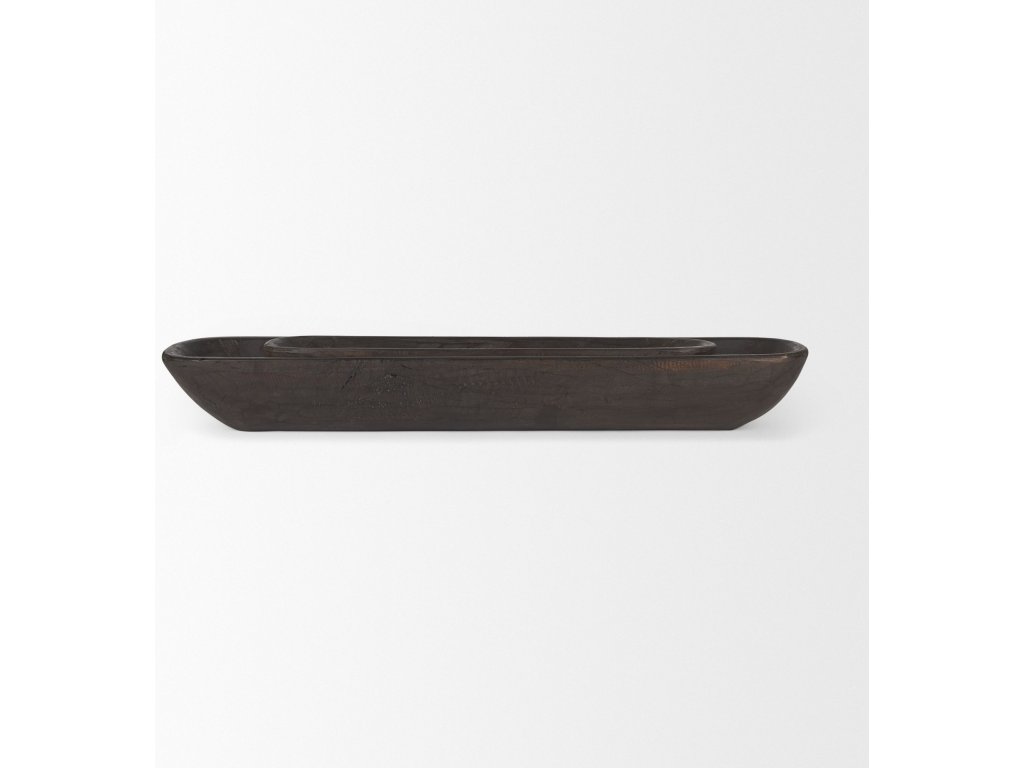 Set of 2 Extra Large Black-Brown Reclaimed Wood Trays - image 4