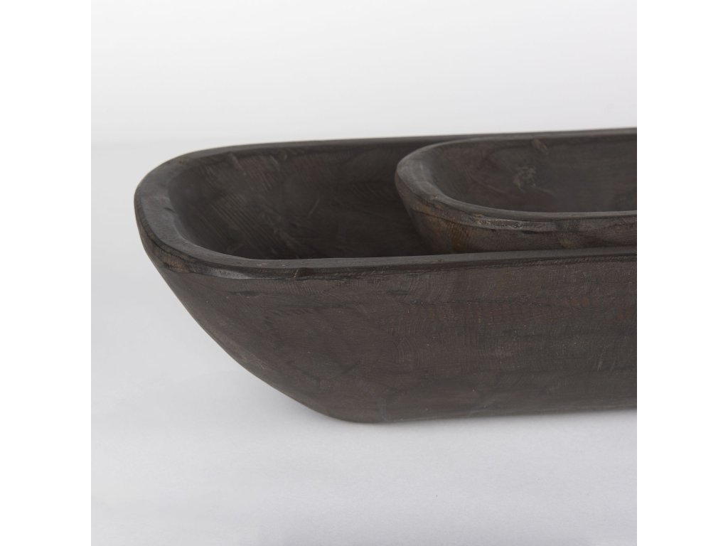 Set of 2 Extra Large Black-Brown Reclaimed Wood Trays - image 5