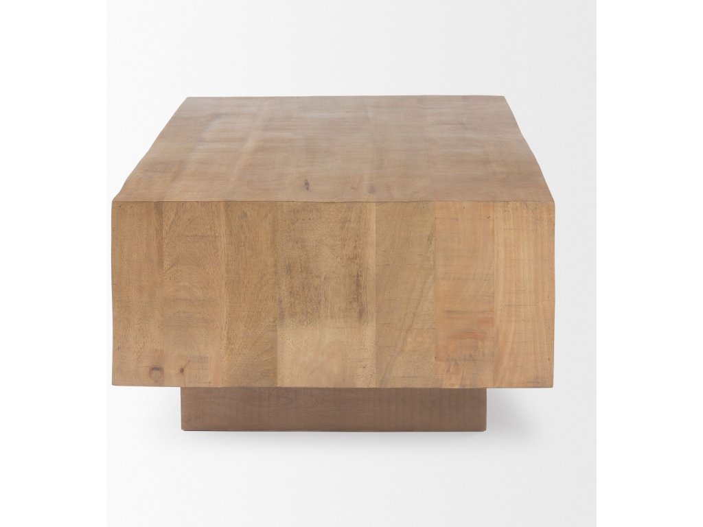 Light Brown Wood Rectangular Coffee Table - image 3