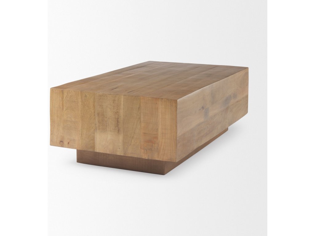 Light Brown Wood Rectangular Coffee Table - image 4