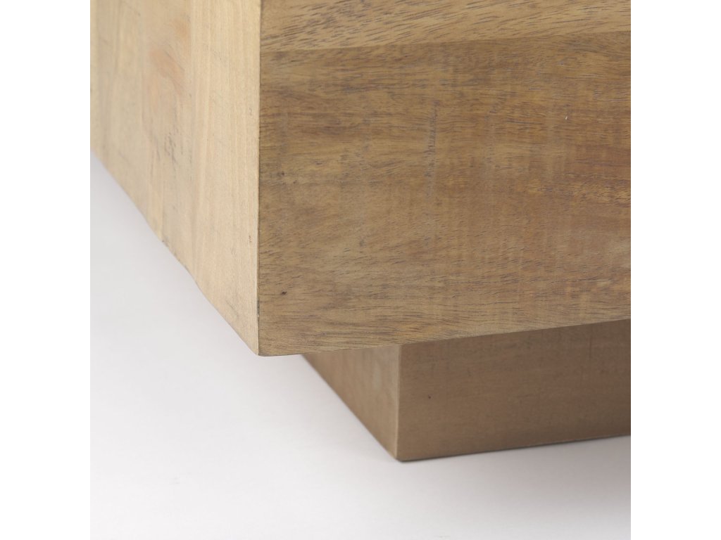 Light Brown Wood Rectangular Coffee Table - image 6