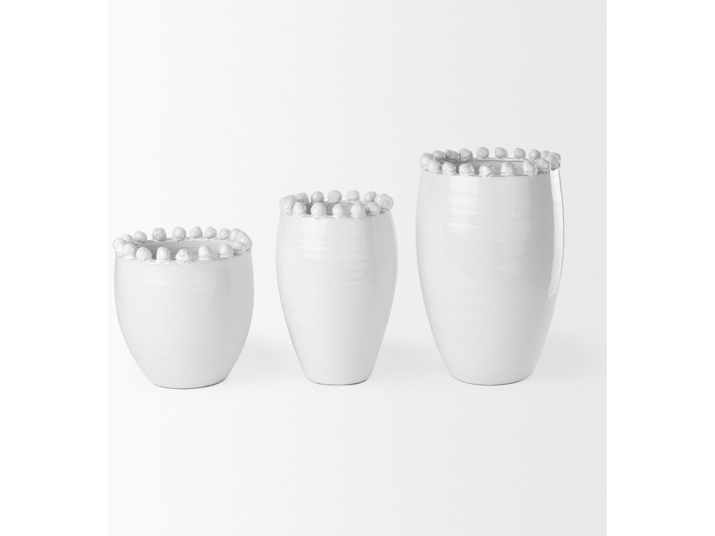 Small Off-White Glazed Vase - image 8