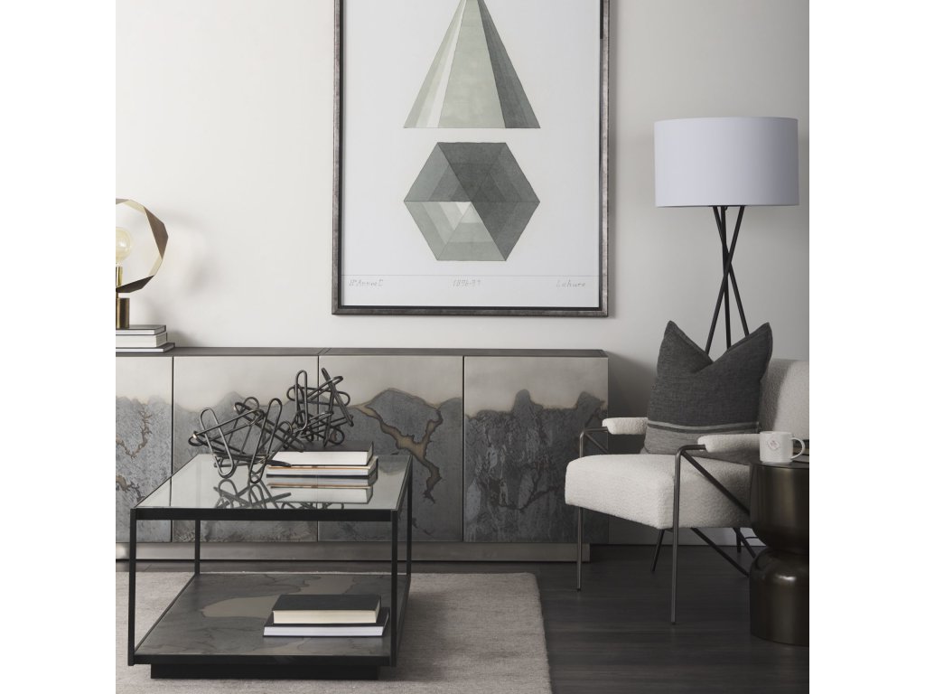 Cream Fabric w/Gun Metal Gray Metal Frame Accent Chair - image 3