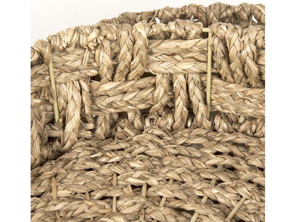 Set of 2 Large Basketweave Seagrass Trays w/ Loop Handles - image 6