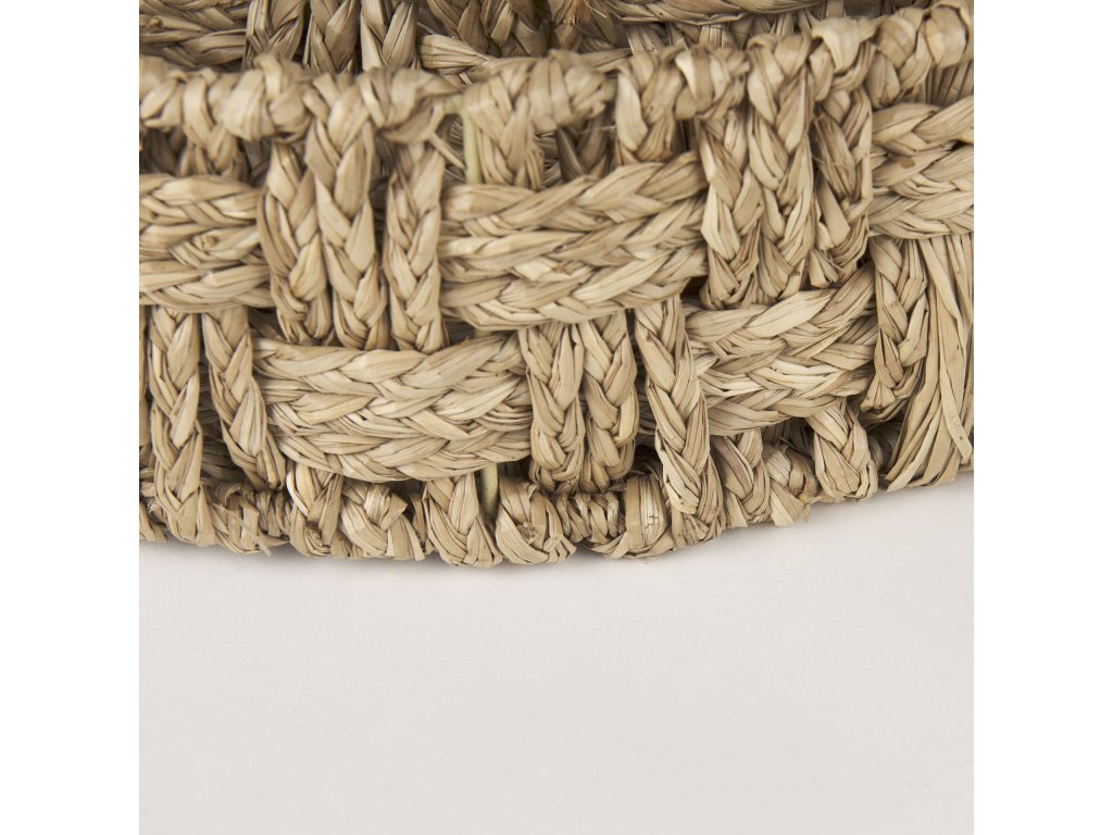 Set of 2 Large Basketweave Seagrass Trays w/ Loop Handles - image 10