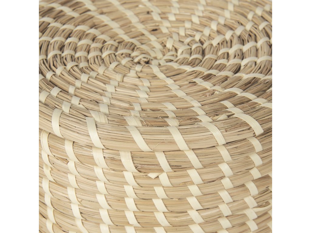 Set of 3 Nesting Seagrass & Palm Leaf Boxes With Lids - image 5