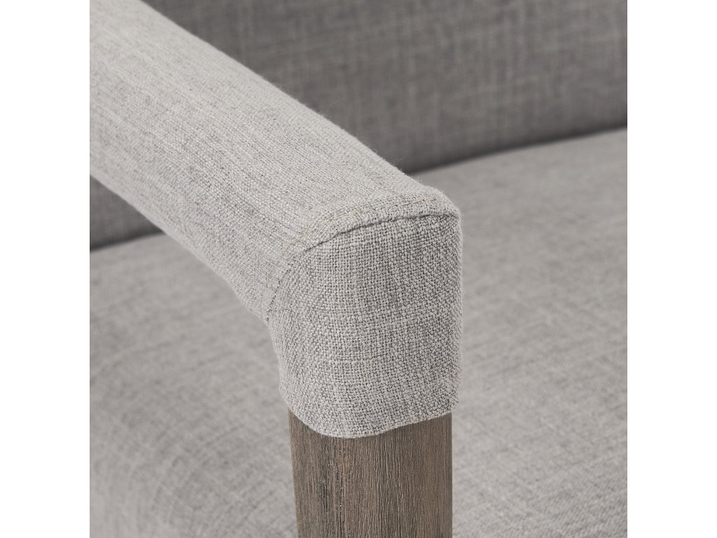 Grey Fabric Wrap Brown Wooden Frame Dining Chair - image 11