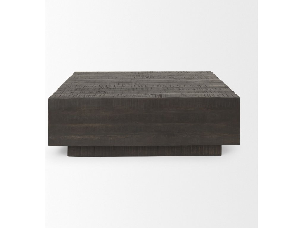 Dark Brown Wood Square Coffee Table - image 1