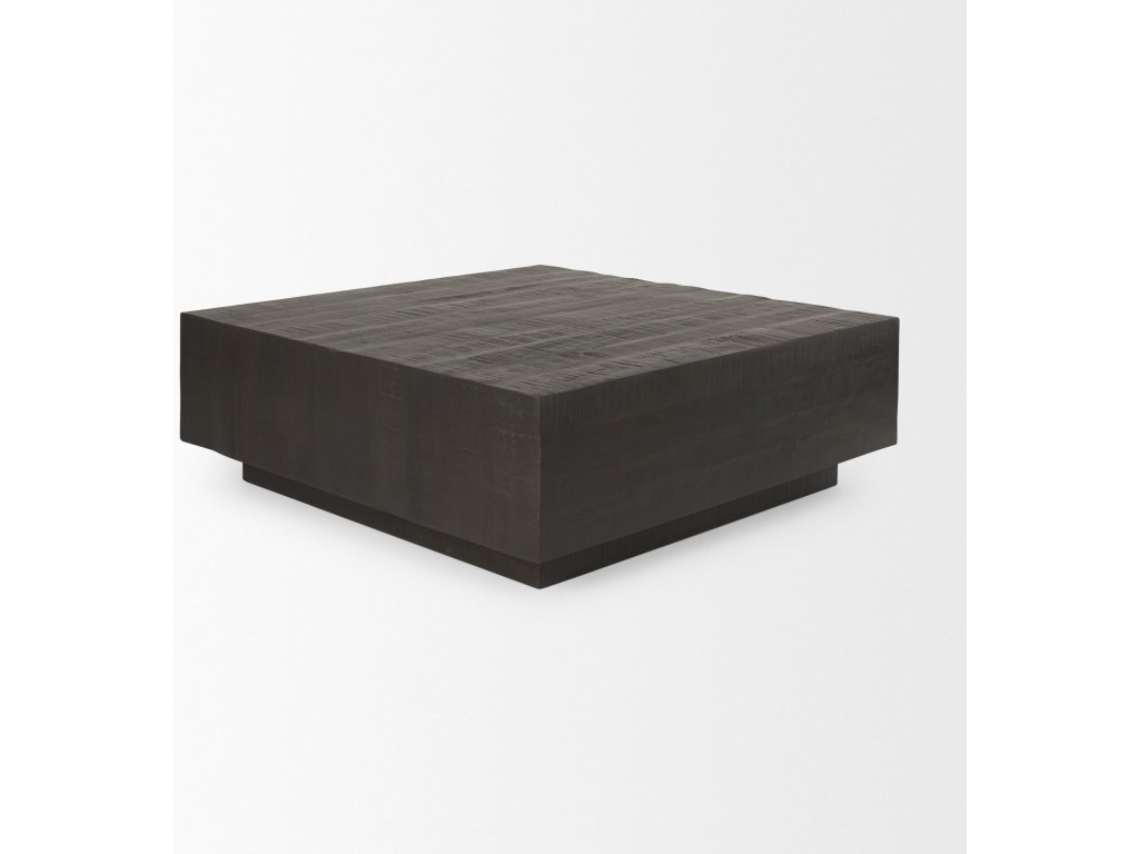 Dark Brown Wood Square Coffee Table - image 2