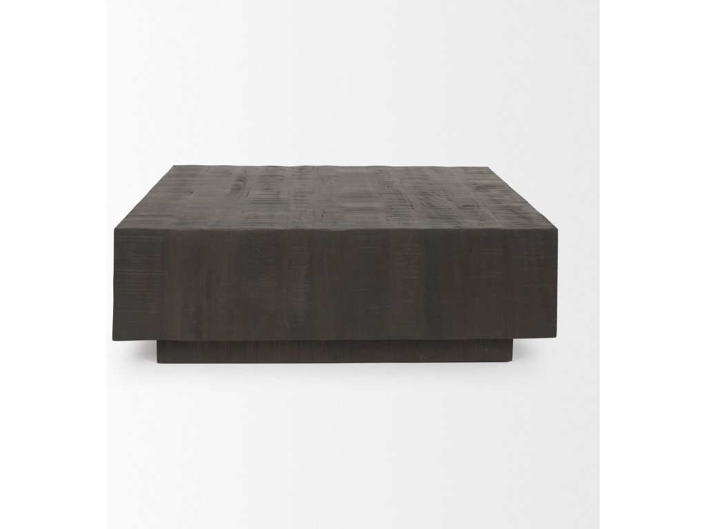 Dark Brown Wood Square Coffee Table - image 3