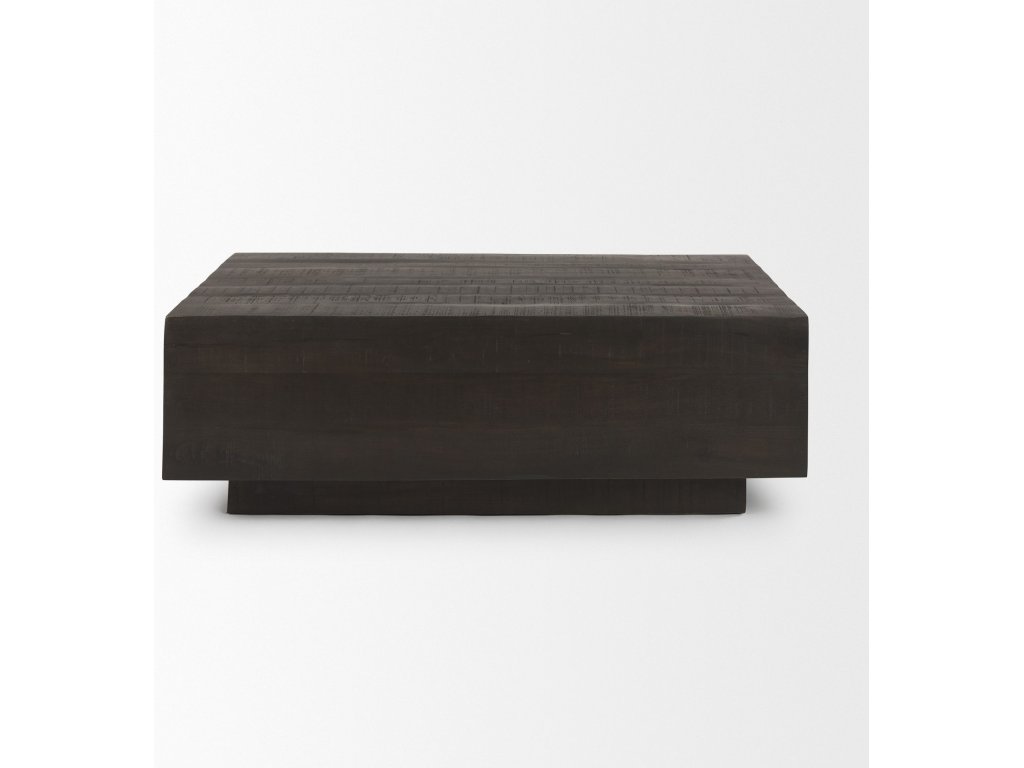 Dark Brown Wood Rectangular Coffee Table - image 2