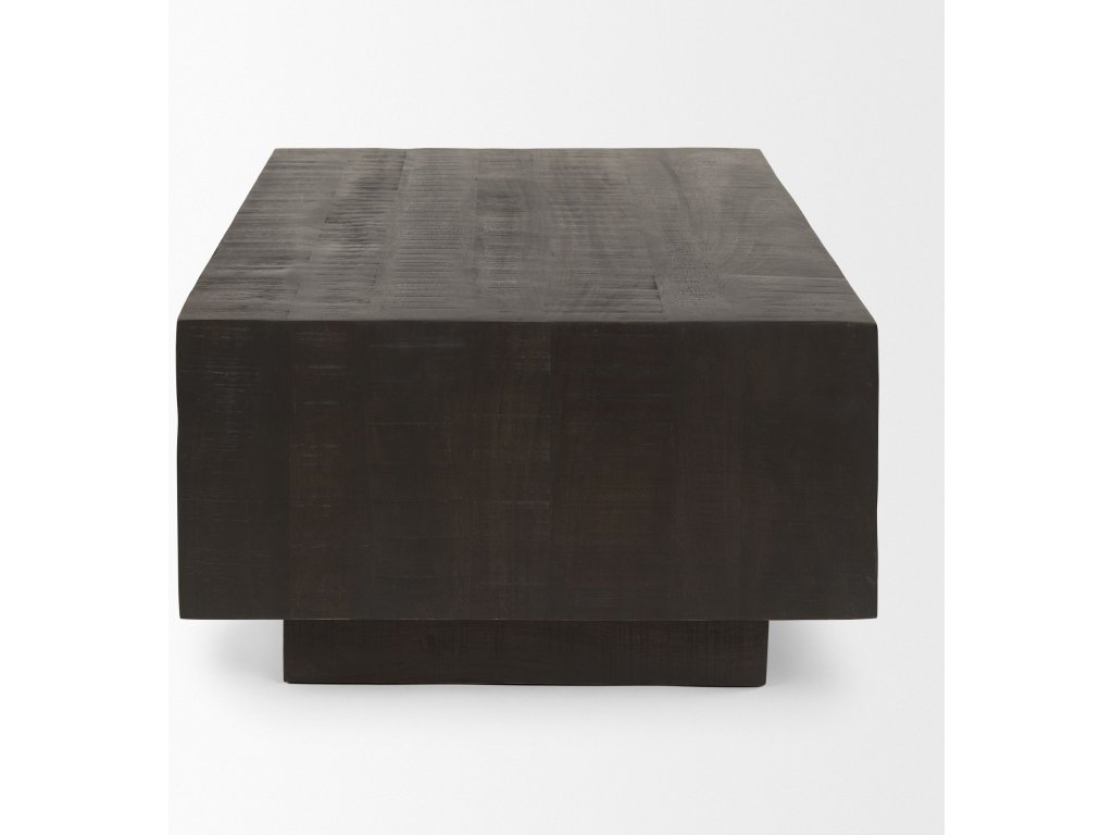 Dark Brown Wood Rectangular Coffee Table - image 3