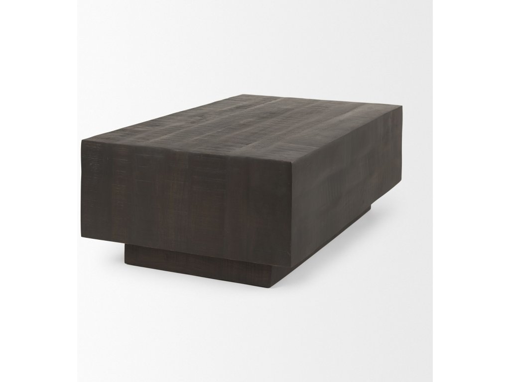 Dark Brown Wood Rectangular Coffee Table - image 4
