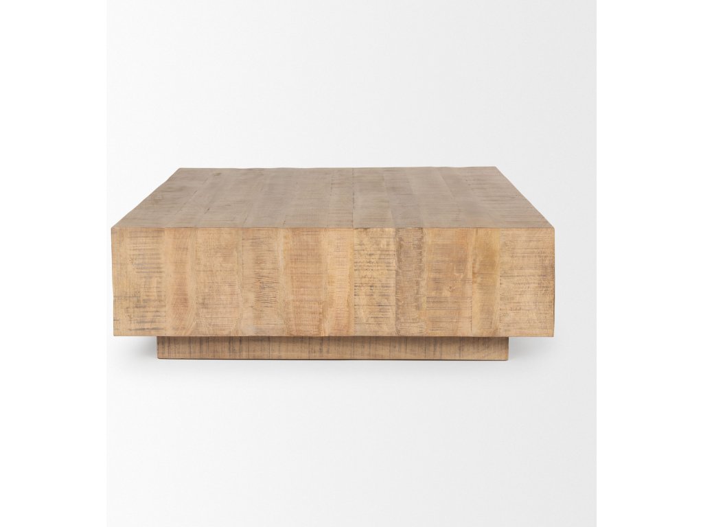 Light Brown Wood Square Coffee Table - image 3