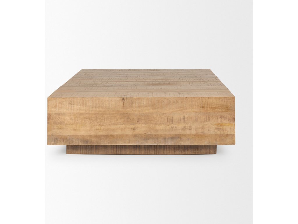 Light Brown Wood Square Coffee Table - image 5