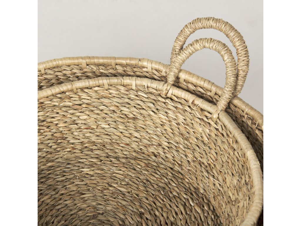 Set of 2 Deep Nesting Seagrass Baskets w/ Handles - image 6