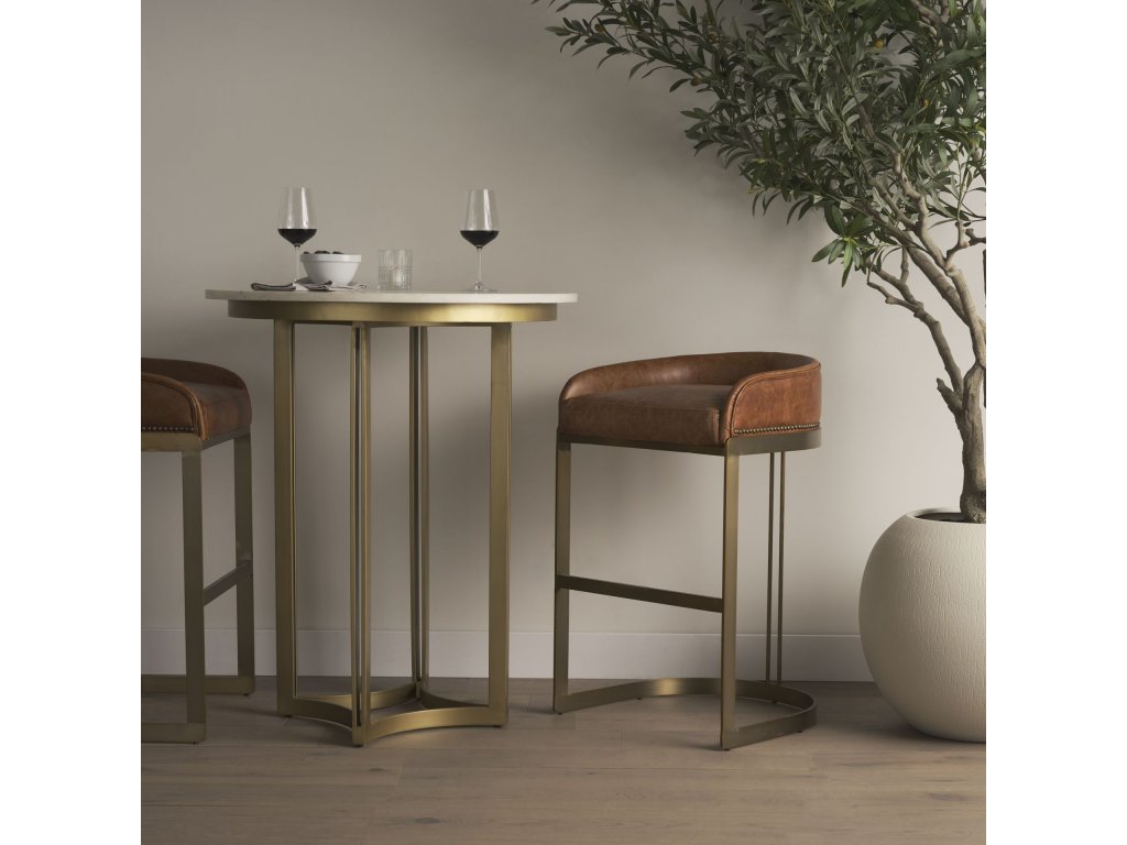 Marble & Gold Metal Bistro Table - image 1