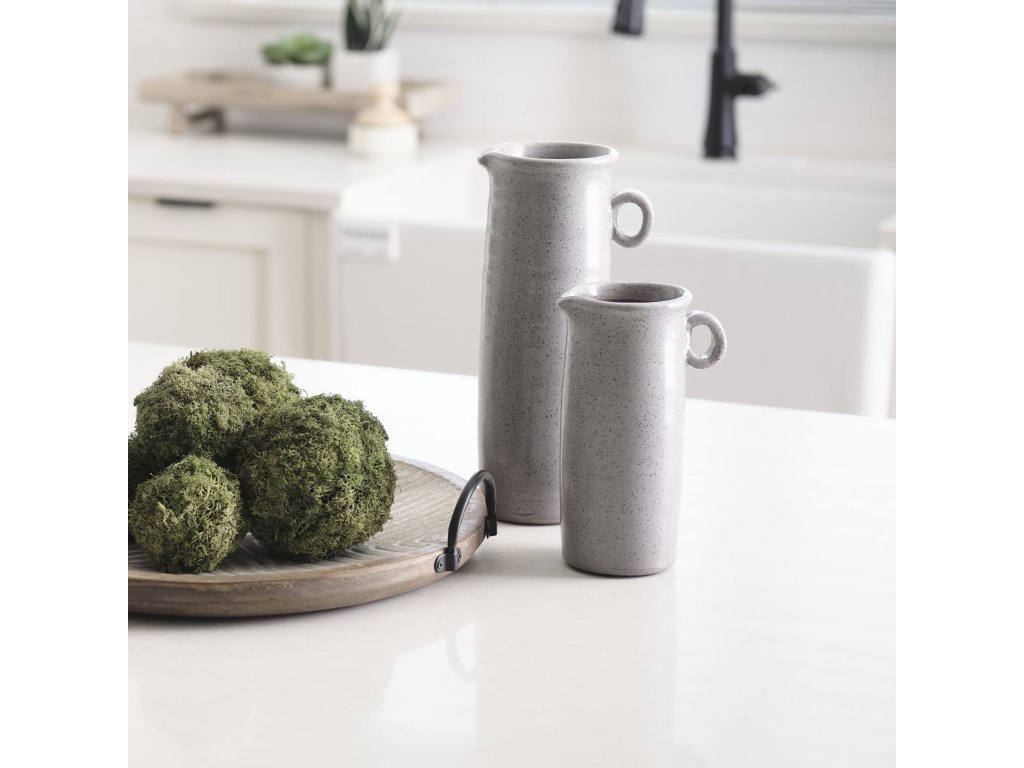 Large Freckled Gray Ceramic Jug - image 3