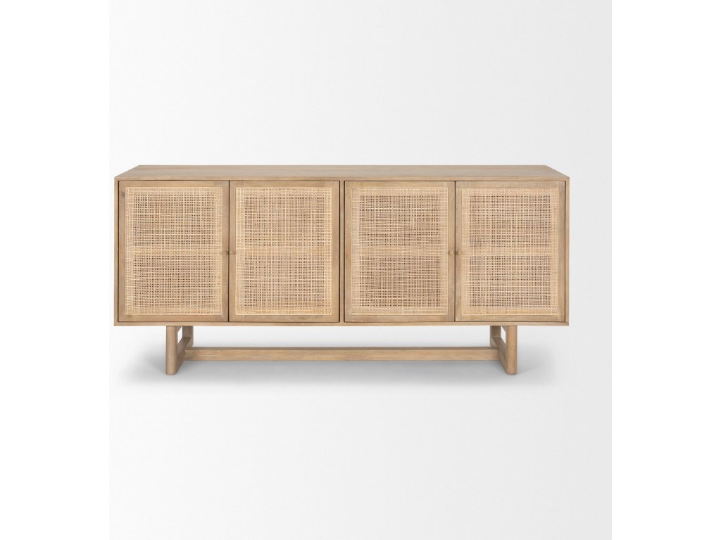 72.0L x 18.0W x 31.0H Light Brown Solid Wood w/Cane Sideboard - image 3