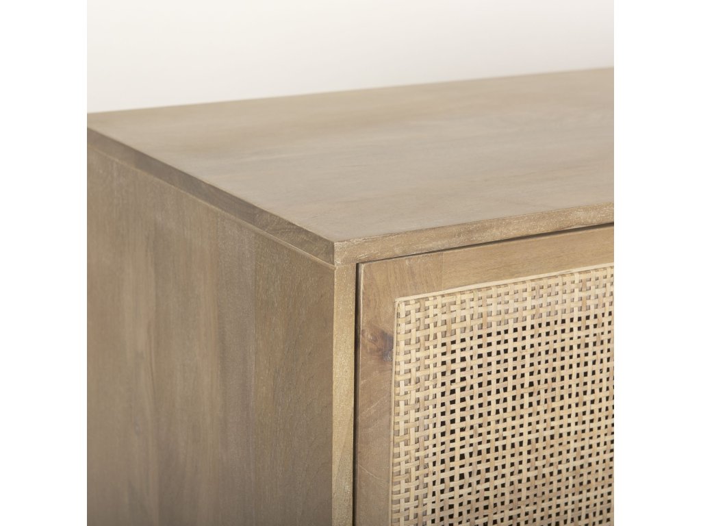 72.0L x 18.0W x 31.0H Light Brown Solid Wood w/Cane Sideboard - image 8