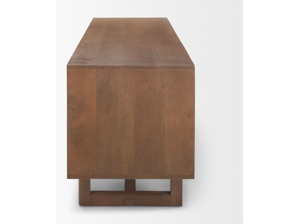 65.0L x 18.75W x 23.0H Medium Brown Solid Wood w/Cane Media Console - image 5