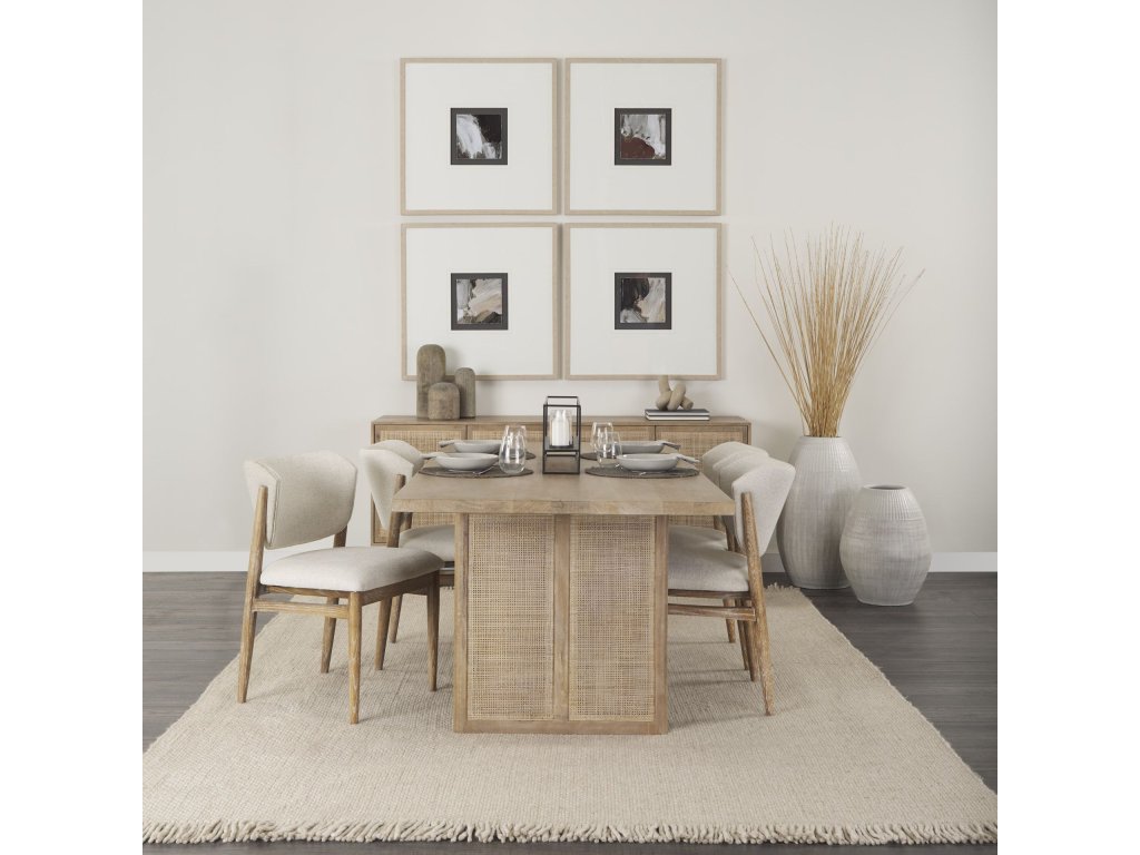 72.0L x 18.0W x 31.0H Light Brown Solid Wood w/Cane Sideboard - image 2