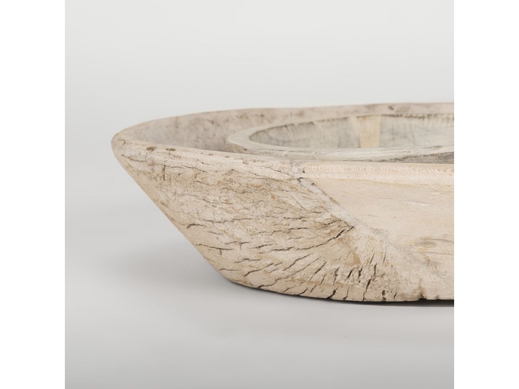 Set of 2 Large Light-Wash Reclaimed Wood Bowls - image 8