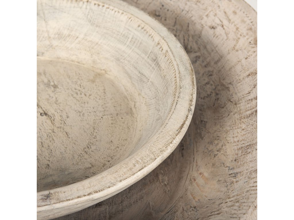 Set of 2 Large Light-Wash Reclaimed Wood Bowls - image 9