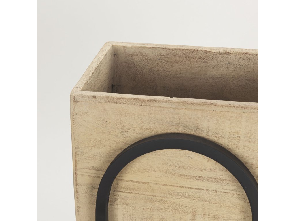 Set of 2 Beige Wood w/ Black Metal Arch Frames - image 5