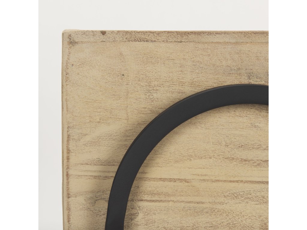 Set of 2 Beige Wood w/ Black Metal Arch Frames - image 6