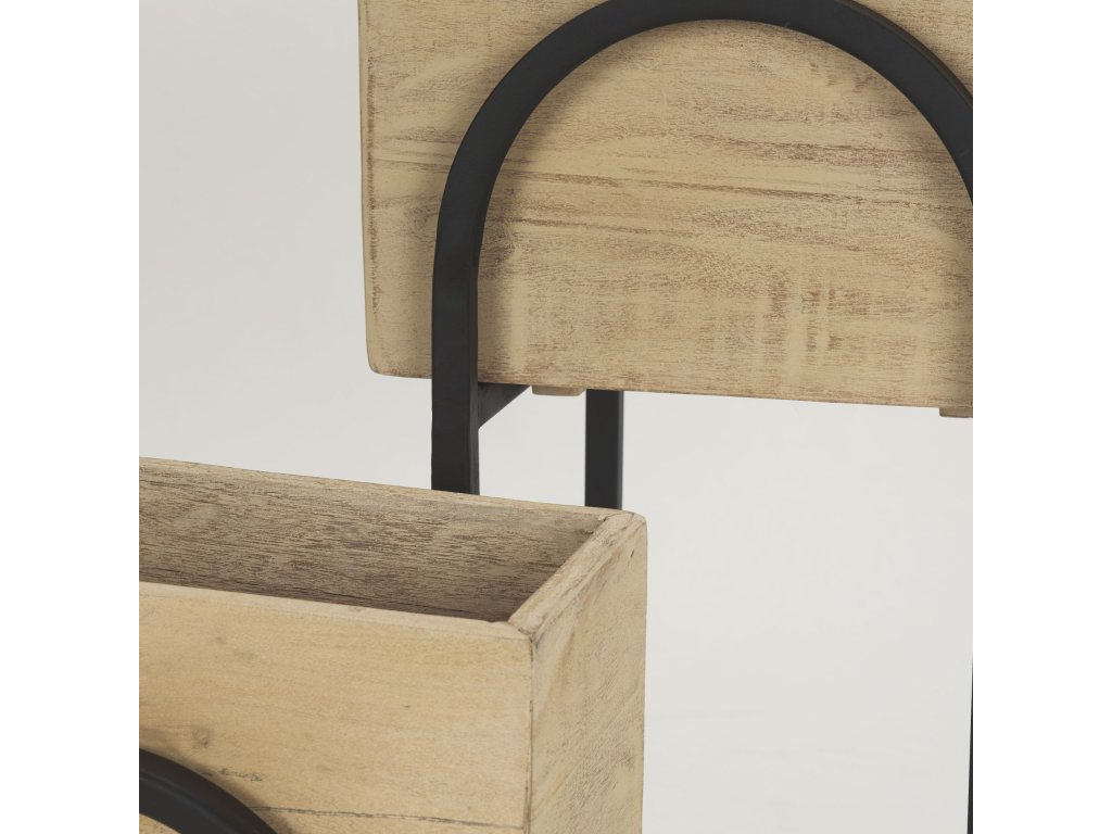 Set of 2 Beige Wood w/ Black Metal Arch Frames - image 7