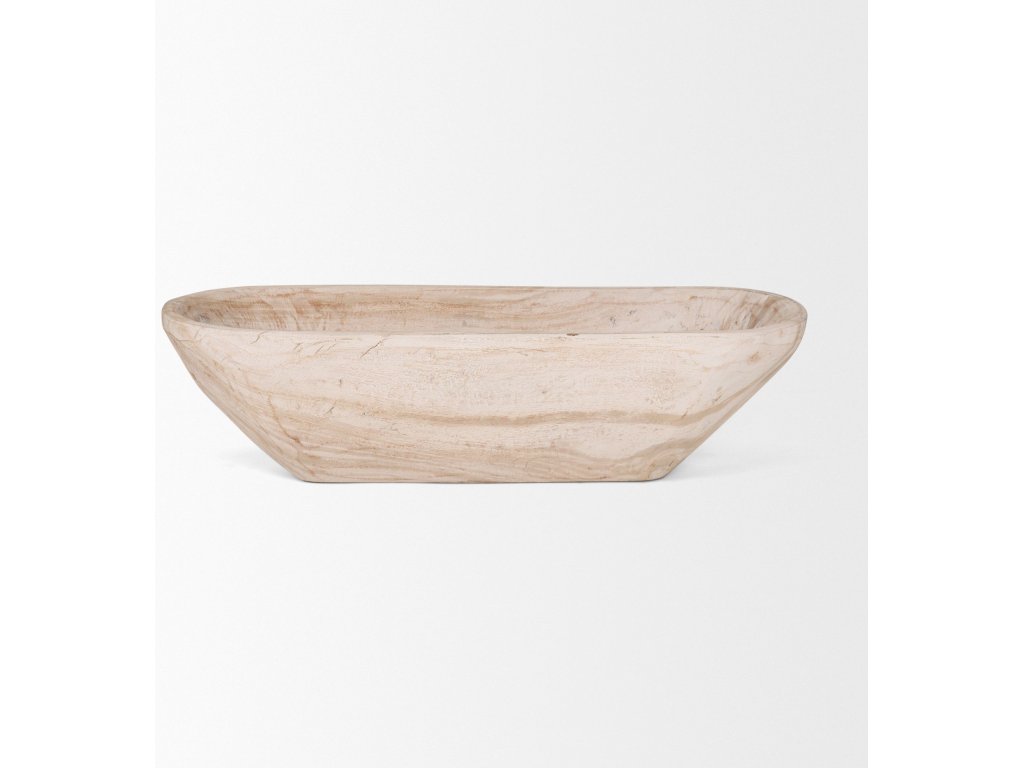 Extra Large Oblong Light-Wash Reclaimed Wood Bowl - image 1